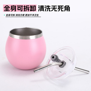 Cross-border hot sale 5oz egg cup small capacity vacuum stainless steel thermos cup with straw portable Madai cup wholesale