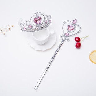 Ice and Snow Crown Crown Children's Plastic Crown Headwear Hair Clamp Children's Hair Band Set Princess Jewelry Korean Style