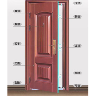 School security door classroom with safety sunscreen imitation copper paint steel door engineering door can be made of glass door head