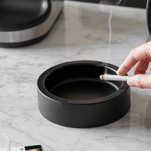 Household Stainless Steel Ashtray Home Living Room Metal Thickened Large Anti-drop Distinctive Creative Large Capacity Ashtray