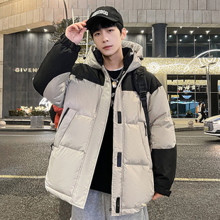 Trendy Couple Down Jacket Men's Hooded Short 2023 Winter Tooling Casual Men's and Women's Warm Jacket Trendy