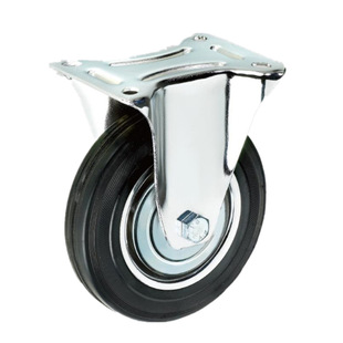 Industrial black rubber casters 3-inch 4-inch 5-inch 6-inch 8-inch 10-inch mute trolley screw rod with brake universal wheel