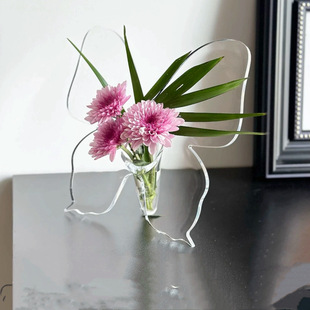 Light Luxury Home Creative Hydroponic Butterfly Vase Ornaments Office Desktop Water Plant Container Dining Table Decorations