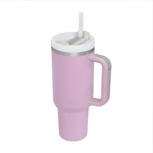 Cross-border new 40oz car cup with handle 304 stainless steel insulation cold ice cup with straw coffee cup