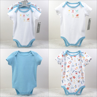 newborn baby 3 bodysuits newborn triangle climbing suit 3-piece foreign trade summer cross-border