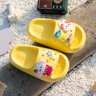 New Cartoon Bunny Children's Slippers for Boys and Girls Home Thick-soled Summer Slides Cautable Outer Wear Sandals