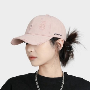 Couple's Rip Baseball Cap Women's Vintage Big Head All-Match Face Showcase Small Cap Men's Casual Shopping Korean Style