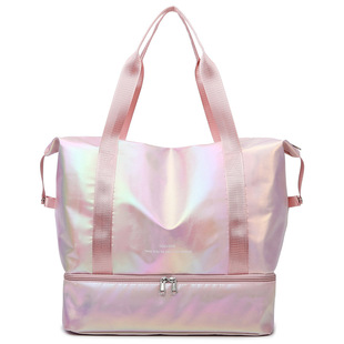 2024 New Lightweight Travel Bag Pearlescent Personalized Yoga Fitness Bag Dry and Wet Separate Large Capacity Portable Storage Bag