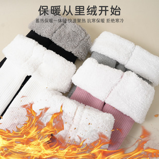 2025 new baby girls socks autumn and winter baby fleece-lined thickened warm children's pantyhose class a combed cotton