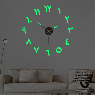 European-style Luminous diy Wall Clock for Living Room Home Punch-free Clock Acrylic Wall Sticker Clock Simple Silent Wall Clock