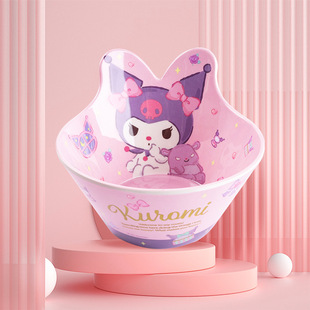 Disney Aisha Noodle Bowl Melamine Resin Tableware Heat Insulated Rice Bowl Household Baby Food Supplemental Dining Bowl Drop-Resistant Fruit Plate