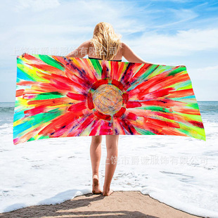 Amazon Explosions Towel Variant Quick-drying Printed Bath Towel Microfiber Square Beach Towel Double-sided Fleece Multi-purpose Blanket