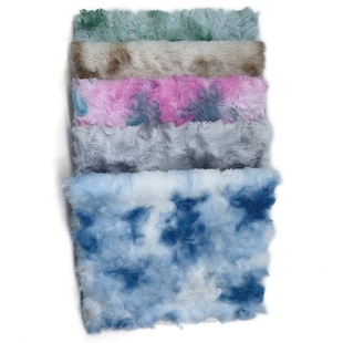 A wholesale 1cm twisted flower tie-dyed Rex rabbit brush flower tie-dyed fabric gradient rose flower clothing doll handmade