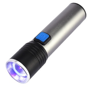 Purple charging UV lamp zoom 395nm ultraviolet irradiation UV identification tobacco and alcohol banknote checking purple flashlight