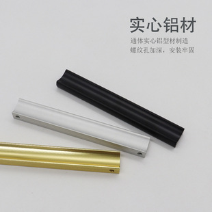 American handle dumb black aluminum handle modern simple wardrobe door long handle cabinet drawer handle wholesale