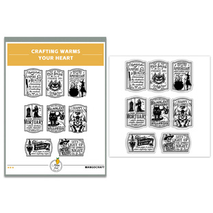 2024 New Halloween Series Holiday Decoration Party Sticker Transparent Silicone Stamp Postmark Stamp suit