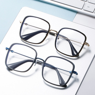 Net red with anti-blue light flat glasses large frame finished myopia glasses 50-600 degrees wholesale
