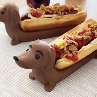 Трансграничный новый амазонка 3d печатная такса лоток смешная такса тарелка хот-дог бутерброд лоток