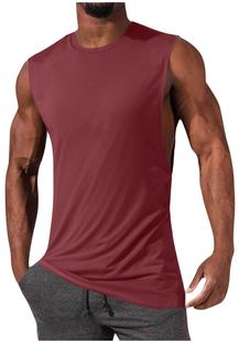 Amazon European and American foreign trade men's fitness waistcoat plus size stretch cotton vest summer sports men's vest