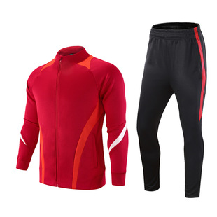 Knitted Football Appearance Suit for Adults and Children Long-Sleeved Football Training Suit Spring and Autumn Sportswear Jacket Men's Customization