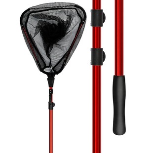 Triangle folding dip net full set of telescopic rod aluminum alloy dip net Rod ultra light hard large portable fishing net bag fishing net