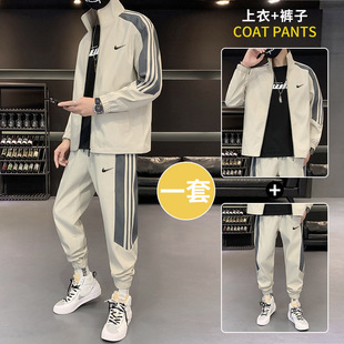 A generation of hair brand sports suit men's spring and autumn cardigan collar jacket with toe pants casual