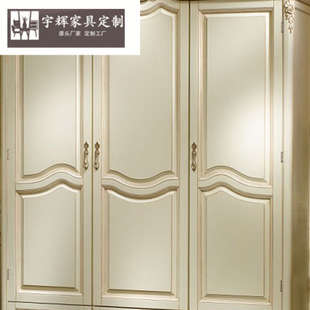 European-style Three-door Wardrobe Villa Solid Wood Carving Wardrobe French Storage Cabinet Palace Locker