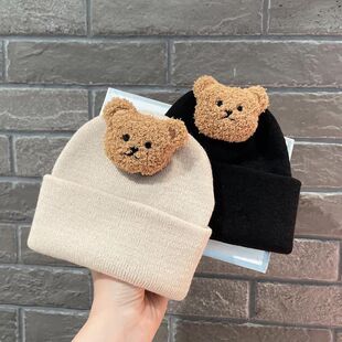 Ins South Korea Baby Wool Hat Autumn and Winter Cubs Cute Boys Baby Children Ear Protection Warm Knitted Hat Fashion