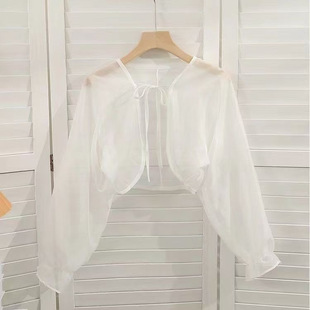 Sun Protection Clothing for Women's Outer Wear 2024 Summer New Korean Style Sweet Niche Versatile Short Shawl with Sun Protection Shirt