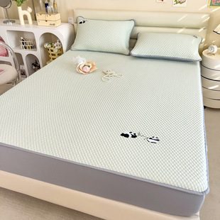 Class A Ethylene Mat Three-Piece Set Ice Bean Ice Silk Mat Washable Machine Washable Polyethylene Cooling Air-Conditioned Mat Bed Cover X