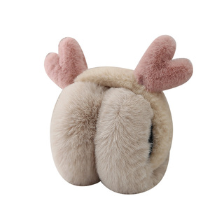 Small antler earmuff warm winter women's small fresh art girl trendy Korean cute Japanese soft girl folding earmuff