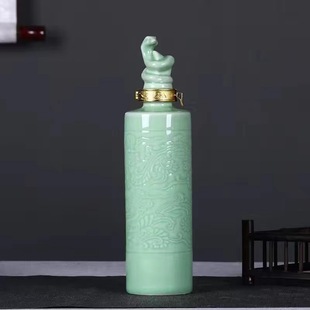 Пустая винная бутылка Jingdezhen Ceramics 1 фунт полупрямой голубой глазури