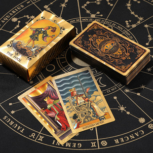 Оптовая продажа русский русский Таро Россия Золотая фольга tarot70 * 120mmpc пластик водонепроницаемый настольный тур