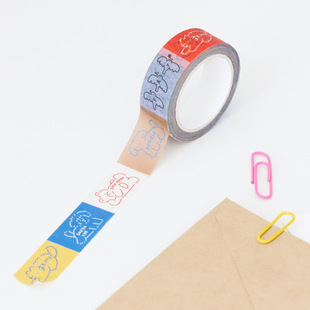South Korea Romane Cute ins Cartoon Traceless Paper 10 m Tape Hand Account Book Photo DIY Decoration Label Sticker