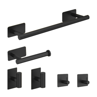 18PCs Stainless Steel Towel Bar Set Bathroom Towel Holder Tissue Holder Perforated Hook Bathroom Kit