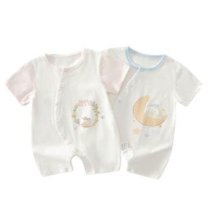 Moon Bear Newborn Clothes Summer Thin jumpsuit Class A Pure Cotton Boneless Clothes for Boys and Girls