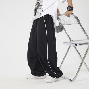 Men's Big Children's Summer Black Quick-drying Wide-leg Sports Pants 2025 New Children's Boys Summer Thin Loose Pants