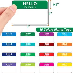 Name Card Label Custom Color Sticker Multiple Color Logo Badge School Office Meeting Wholesale
