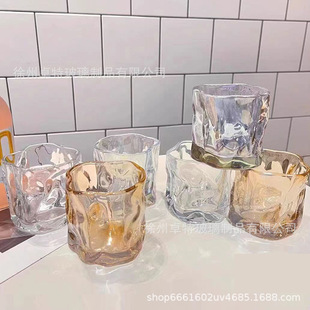 Wholesale new high-value twist glass colorful whiskey cup beer cup irregular thick glass cup