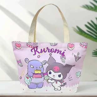Large Bento bag Sanrio coolomi Yugui dog KT canvas bag cartoon handbag storage bag lunch box bag