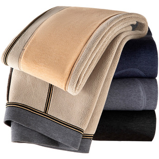 Men's Warm Pants Winter Thickened fleece-lined Dejia Fat Plus Size Line Pants Pants Shirt Pants Knee Pants Cotton Wool Pants Autumn Pants