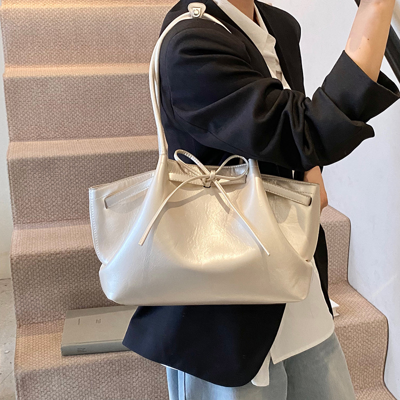 Niche Satchel Vegetable Basket Bag for Women 2025 Spring New Fashion Tote Bag Sweet Lace Bow Crossbody Bag