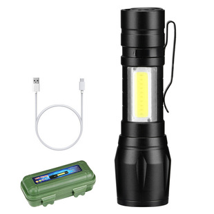 LED strong light flashlight USB rechargeable mini portable super bright pocket small household remote outdoor lighting small flashlight