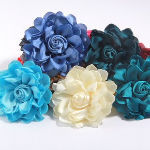11cm Korean version of baked edge fabric three-dimensional flower satin satin diced rose bud diy hair accessories grab clip accessories wholesale