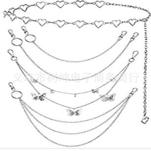 European and American Cross-border Jewelry Punk Style Metal Chain Geometric Pants Chain Fashion All-match Men's and Women's Pants Waist Chain