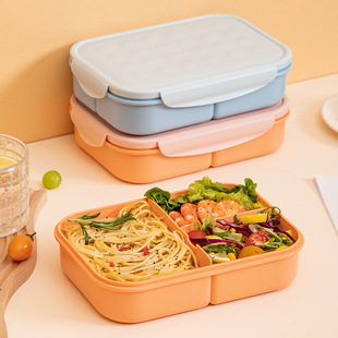 Asid New Antibacterial Lunch Box Amazon Spot Lunch Box Separated Anti-String Flavor Fresh-keeping Box with Spoon