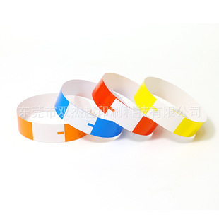 in stock Disposable Solid Color Bracelet Waterproof Anti-tear Identification Synthetic Paper Exhibition Admission Ticket