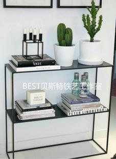 Iron Floor Storage Rack Simple Features Living Room Fitting Rack Porch Rack Display Rack Industrial Style Bookshelf Flower Table
