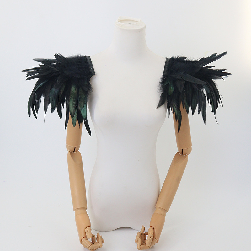 Amazon Gothic Feather Shawl Performance Costume Vest Fake Collar Neck Warmer Props Halloween Cross-Border