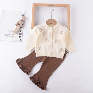 Baby's Autumn and Winter Sweater suit Girl's Knitwear Baby's Clothes Split Cardigan Children's Wool Clothes Jacket